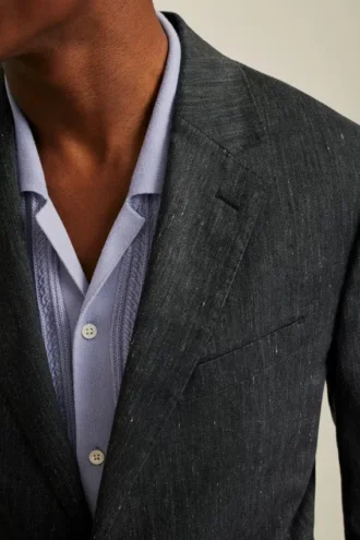 Chaqueta de traje de lino elástico italiano