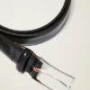 Cinturón de vestir de cuero de alto brillo para hombre