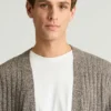Cárdigan de lino y algodón italiano para hombre