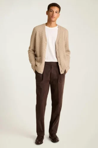 Cárdigan de punto trenzado para hombre de Bonobos | Mezcla de merino, estilo clásico