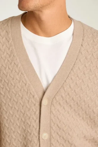 Cárdigan de punto trenzado para hombre de Bonobos | Mezcla de merino, estilo clásico