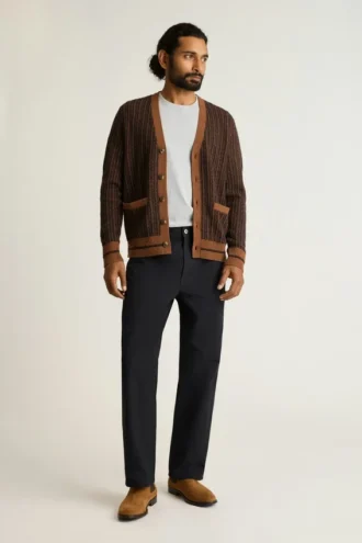 Cárdigan retro de merino extrafino