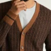 Cárdigan retro de merino extrafino