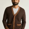 Cárdigan retro de merino extrafino