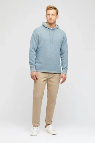 Jersey con capucha tipo poncho de algodón