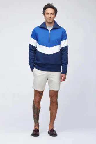 Jersey con media cremallera y bloques de color