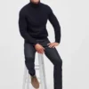 Jersey de cuello alto con trenzado de merino Jersey de cuello alto con trenzado de merino