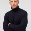 Jersey de cuello alto con trenzado de merino Jersey de cuello alto con trenzado de merino