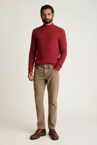 Jersey de cuello alto de mezcla de merino