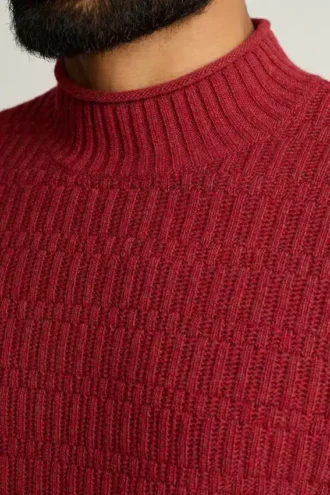 Jersey de cuello alto de mezcla de merino