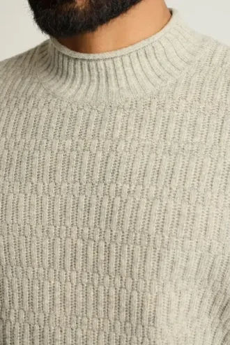 Jersey de cuello alto de mezcla de merino