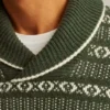 Jersey de cuello chal con motivos Fair Isle Jersey de cuello chal con motivos Fair Isle