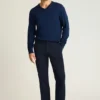 Jersey de cuello en V de lana merino lavable Jersey de cuello en V de lana merino lavable