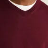 Jersey de cuello en V de lana merino lavable Jersey de cuello en V de lana merino lavable