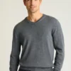 Jersey de cuello en V de lana merino lavable Jersey de cuello en V de lana merino lavable