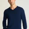 Jersey de cuello en V de lana merino lavable Jersey de cuello en V de lana merino lavable