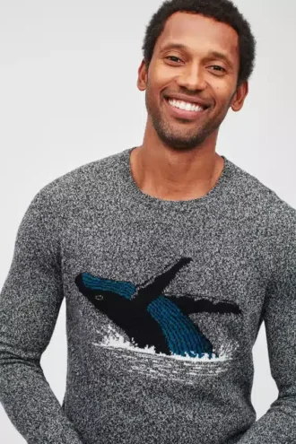 Jersey de cuello redondo con ballena