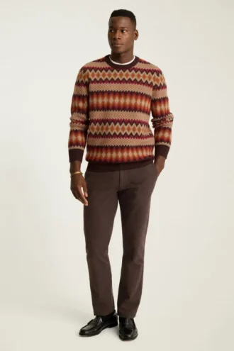 Jersey de cuello redondo con diseño Argyle Fair Isle