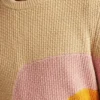 Jersey de cuello redondo con estampado abstracto de puesta de sol Jersey de cuello redondo con estampado abstracto de puesta de sol