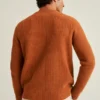 Jersey de cuello redondo con punto de pescador Jersey de cuello redondo con punto de pescador
