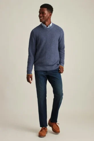 Jersey de cuello redondo con punto de rombos