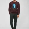 Jersey de cuello redondo con robot