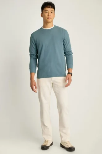 Jersey de cuello redondo con tejido de gofre