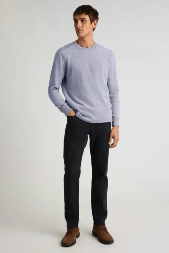 Jersey de cuello redondo con tejido de gofre