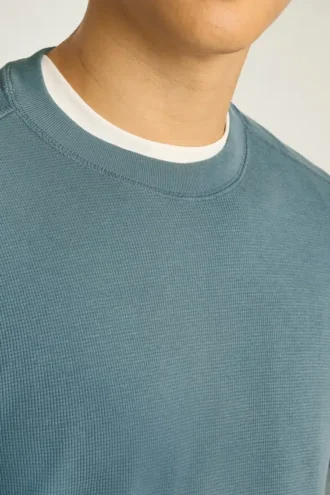 Jersey de cuello redondo con tejido de gofre