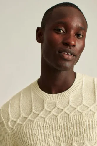 Jersey de cuello redondo con trenzado