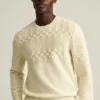 Jersey de cuello redondo con trenzado Jersey de cuello redondo con trenzado