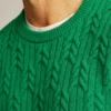 Jersey de cuello redondo con trenzado de lana Jersey de cuello redondo con trenzado de lana
