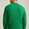 Jersey de cuello redondo con trenzado de lana Jersey de cuello redondo con trenzado de lana