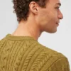 Jersey de cuello redondo con trenzado de merino Jersey de cuello redondo con trenzado de merino
