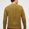 Jersey de cuello redondo con trenzado de merino Jersey de cuello redondo con trenzado de merino