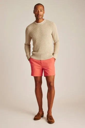 Jersey de cuello redondo con trenzado suave