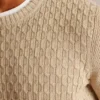 Jersey de cuello redondo con trenzado suave