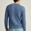 Jersey de cuello redondo de algodón con trenzado