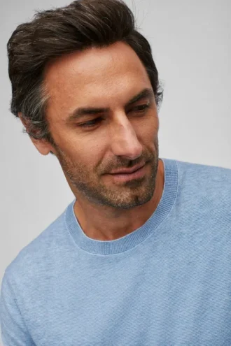 Jersey de cuello redondo de algodón ecológico