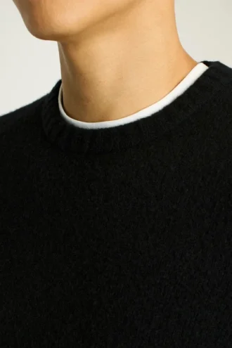 Jersey de cuello redondo de bouclé