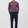 Jersey de cuello redondo de jacquard de merino Jersey de cuello redondo de jacquard de merino