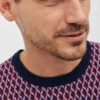 Jersey de cuello redondo de jacquard de merino Jersey de cuello redondo de jacquard de merino