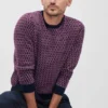 Jersey de cuello redondo de jacquard de merino Jersey de cuello redondo de jacquard de merino