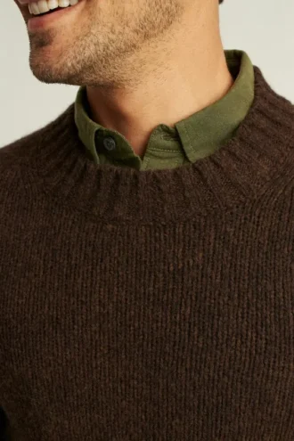 Jersey de cuello redondo de lana de alpaca