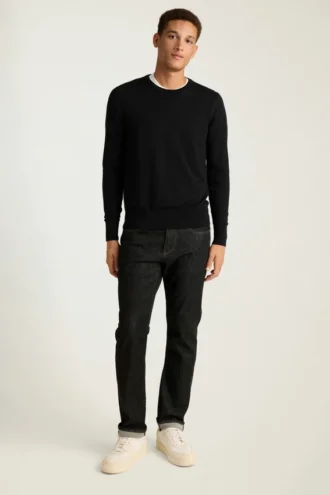 Jersey de cuello redondo de merino lavable