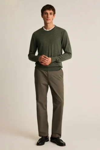 Jersey de cuello redondo de merino lavable