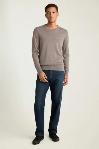 Jersey de cuello redondo de merino lavable