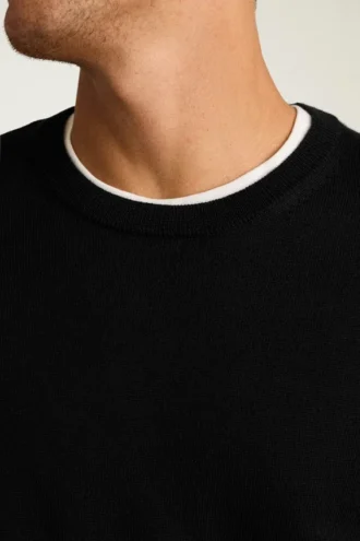 Jersey de cuello redondo de merino lavable