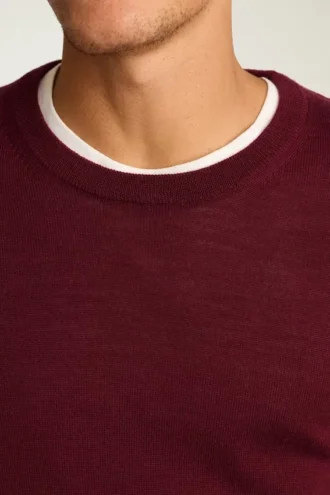 Jersey de cuello redondo de merino lavable