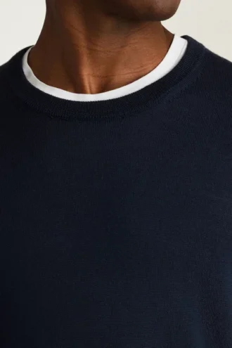 Jersey de cuello redondo de merino lavable
